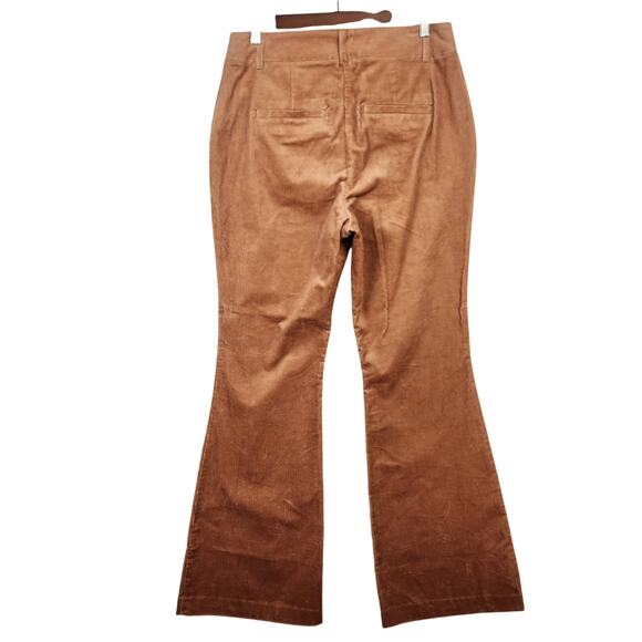 Boden Flare High Rise Corduroy Pants Dark Tan UK 14R US 10R R0180 NWT - Picture 3 of 16
